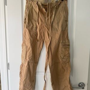 Abercrombie & Fitch Tan Cargo Pants with Utility Pockets